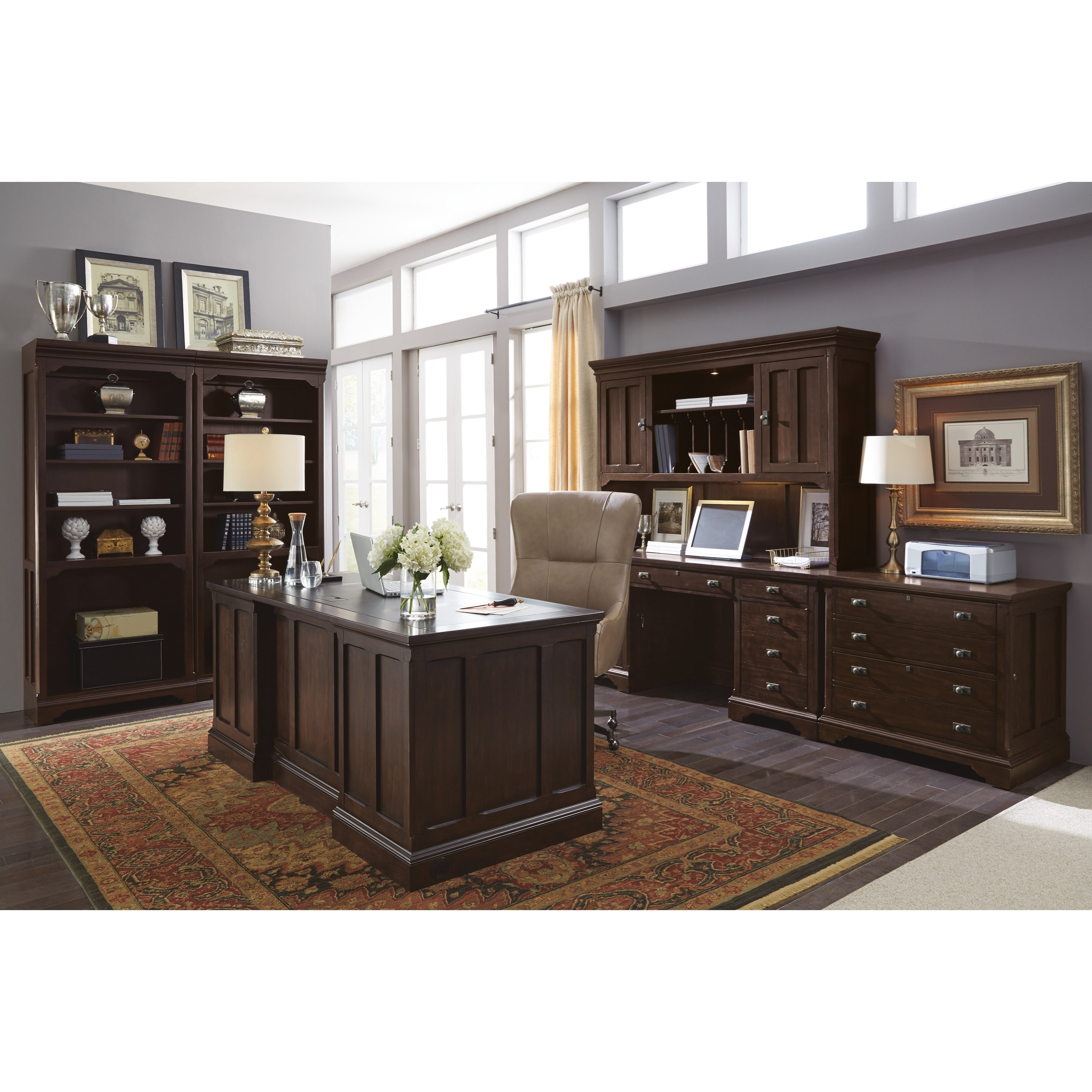 Wynwood, A Flexsteel Company Walnut Creek Executive Desk with Charging